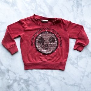 Mickey Mouse Disco Ball Red Sweatshirt XXS